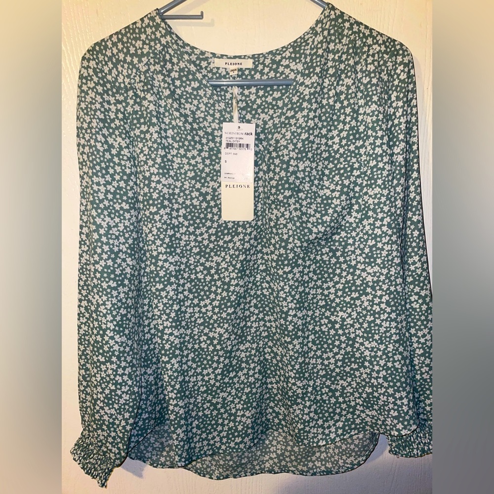 Teal Ditsy Blouse from Nordstrom Rack